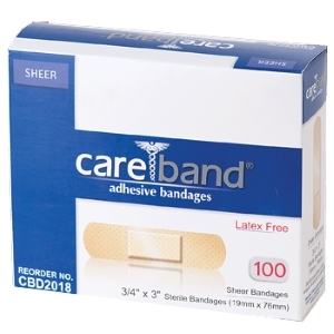 CareBand Sheer Adhesive Bandage 3/4